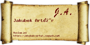 Jakubek Artúr névjegykártya